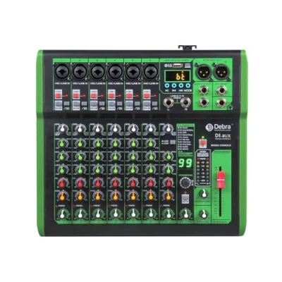 Image of D Debra 8 Channels Professional Audio Mixer with 99 DSP Digital Effects USB MP3 Input 48V Phantom Power for DJ Console Home Karaoke Recording Studio (DI 8UX)