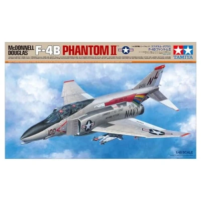Image of Tamiya 61121 000 Vehicle 1:48 F 4B Phantom II Mcdonnell Douglas Faithful Replica, Model Building, Plastic Kit, Crafts, Hobby, Assembly, Unpainted