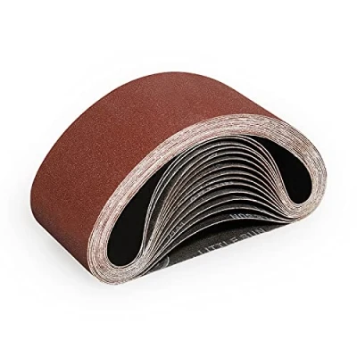 Image of Sruhrak 75X457mm Abrasive Sanding Belt Set 15 Pack 180 Grits Sandpaper Belts for Portable Sander