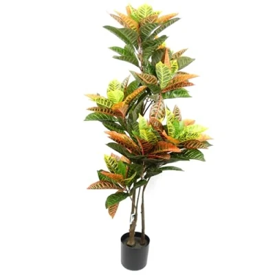 Image of 140cm Artificial Codiaeum Tree with 179 Leaves