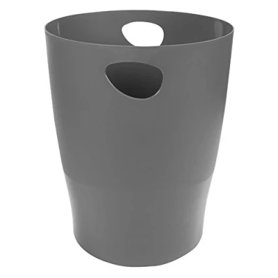 Image of Exacompta Ref 45307D Ecobin Waste Paper Bin 263 x 335mm in Size, Large Capacity of 15 Litres, Easy Clean Interior Mouse Grey Suitable for Office &amp; Home