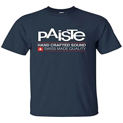 Image of Paiste Hand Crafted Sound New Mens Graphic T Shirt Navy Blue Size M