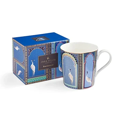 Image of Sara Miller India Collection Mug Lattice Window&#039;s Indigo