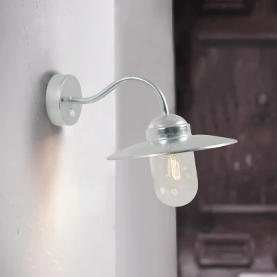 Image of Nordlux Luxembourg outdoor wall light, sensor, galvanised