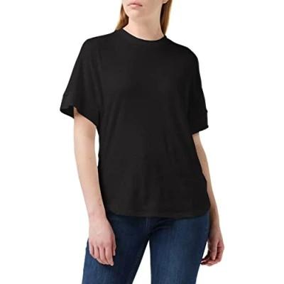Image of Ted Baker Womenss Kcarina Jersey T Shirt in Black Cotton Size 16 UK