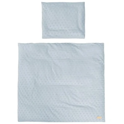 Image of roba Lil Planet Organic Baby Bed Linen Set 2 Pieces Duvet Cover 80 x cm + Pillow Case 40 35 Oeko TEX® and GOTS Certified Cotton Sky Blue