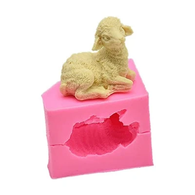 Image of 3D Mini Sheep Silicone Mold,Handmade Soap Candle Making Mold Fondant Jelly Chocolate Mousse Cake Mould Baking Aromatherapy Gypsum Polymer Clay Sugercraft Pudding DIY Bakeware Pan Tray