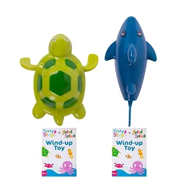 Image of YöL Bath Wind Up Toy Kids Toddlers Baby&#039;s Splash Time Turtle Or Shark Swimming