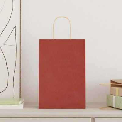 Image of vidaXL Paper Bags 50 pcs with Handles Red 21x11x31 cm