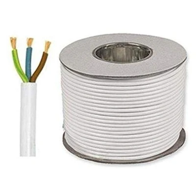 Image of White 3183Y 3 Core 1mm 10 Amp PVC Flexible Cable Cut to Length Flex (50 Meters)