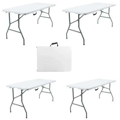 Image of Denny International 1.8M 6ft Heavy Duty Folding Table for Catering Camping Trestle BBQ Picnic Party (4)