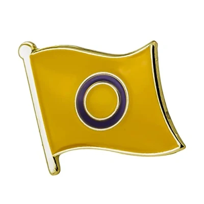 Image of Intersex Yellow Circle Pride Sexuality LGBTQ Flag Metal Enamel Pin Badge Lapel