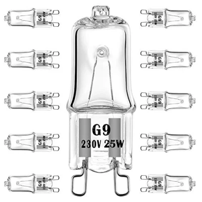 Image of EKSAVE G9 Halogen Bulb 25W 230V 2 Pin Base Replacement Light Bulbs Dimmable Warm White (10 Pack)