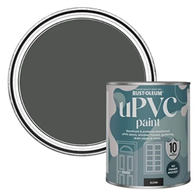 Image of Rust Oleum Grey uPVC Door and Window Paint In Gloss Finish Graphite 750ml