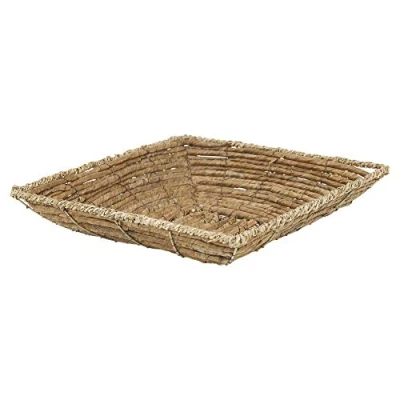 Image of URBNLIVING Natural Organic Handmade Banana Leaf Centerpiece Decoration Square Tray (Small 32x32x6cm)