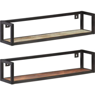 Image of vidaXL Wall Shelves 2 pcs 80 cm Solid Reclaimed Wood
