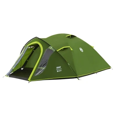 Image of Coleman Tent Darwin 4 Plus BlackOut Compact Man Dome Special Darkened Bedroom Lightweight Camping, Festival and Hiking 4500mm Waterproof Person with Sewn in Groundsheet