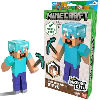 Image of BLADEZ Minecraft Make Your Own Steve, Licensed Craft Set, Arts and Crafts for Boys Girls, Toy kids, Creative Maker Kitz Toyz
