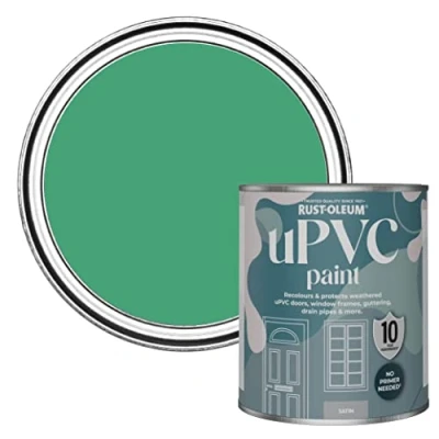 Image of Rust Oleum Green uPVC Door and Window Paint In Satin Finish Emerald 750ml