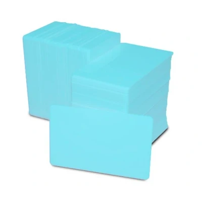 Image of ACB 101 003 116a Blank Light PVC Plastic Id Card Blue (Pack of 10)