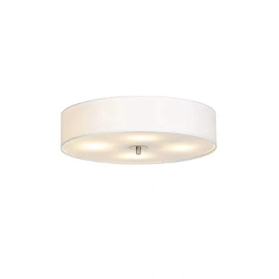 Image of Qazqa Country Ceiling Lamp I Flush Light White 50 cm Drum Modern Suitable for LED E27 4 Fabric Living Room Kitchen Bedroom