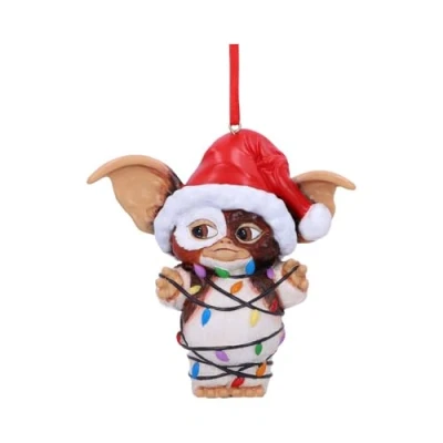 Image of Nemesis Now Gremlins Gizmo in Fairy Lights Hanging Festive Decorative Ornament, Red, Housewarming