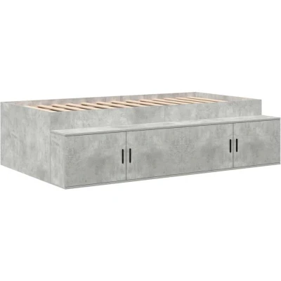 Image of vidaXL Storage Bed Frame Concrete Grey 90x190 cm