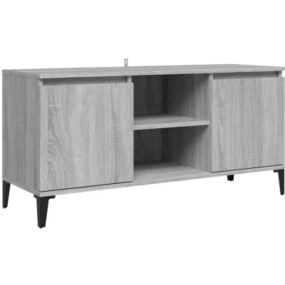 Image of vidaXL TV Cabinet with Metal Legs Grey Sonoma 103.5x35x50 cm