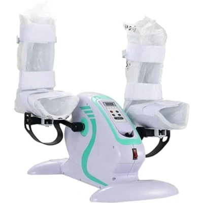 Image of DZTBX Fitness Motorised Pedal Exerciser Electric Mini Exercise Bike,Portable Home Office Leg Arm Foot Cycle Bike with LCD Display Cycling Trainer Stationary Peddler (white)