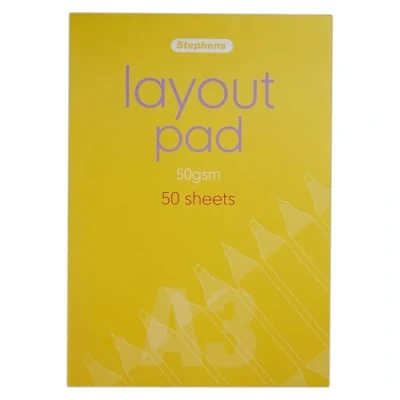 Image of Stephens Layout Pad A3 50gsm 50 Sheets, Ideal for Sketch, Drawing, Rough Drafting and Developing Ideas, Great Architect Preparing Final Plans Ideas