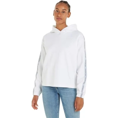Image of Calvin Klein Jeans Women Hoodie, White (Bright White), XL
