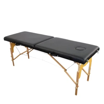 Image of Mobiclinic®, Massage Table, CM 01 BASIC, bed, Professional, Portable, Wooden, 2 Sections, European Brand, Adjustable, 70 x 23.5 in, Therapy Couch, Physiotherapy, Tattoo Blue
