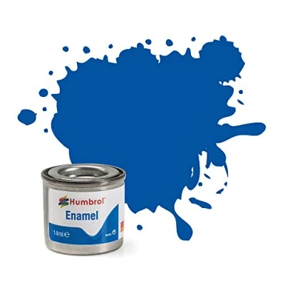 Image of Humbrol Model Paint AA0151 No 14 French Blue Gloss Tinlet 1 (14ml), Enamel Paints for Models, Plastic, Metal, Wood, Glass, Ceramics and More, Touch Up Tin Craft