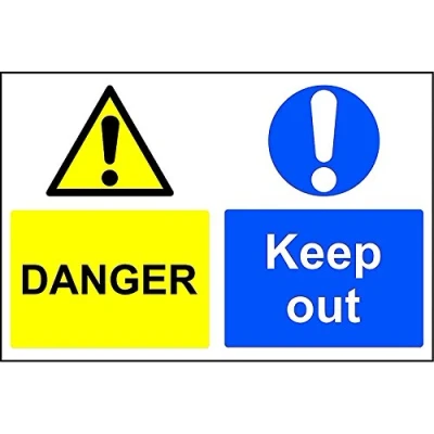 Image of Danger keep out general safety sign 3mm Aluminium 400mm x 300mm