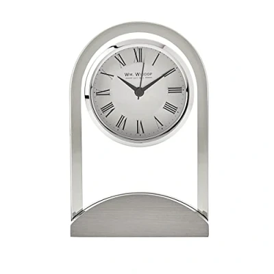 Image of Wm Widdop Arched Glass Silver Effect Mantel Clock