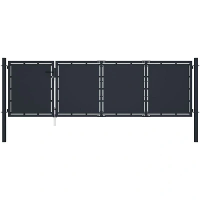 Image of vidaXL Garden Gate Steel 350x75 cm Anthracite
