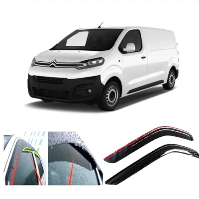 Image of AC WOW 2x Wind Deflectors for TOYOTA ProAce Verso CITROEN Jumpy Dispatch SpaceTourer PEUGEOT Expert Traveller 2016 2017 2018 2019 2020 2021 2022 VAUXHALL Vivaro Zafira Life Fiat Scudo