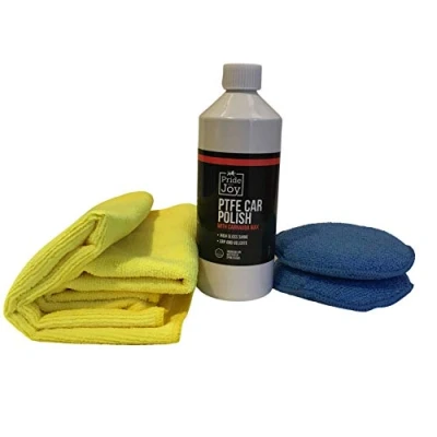 Image of Car Polish PTFE with High Grade Carnuaba Wax 500mls &amp; 2 x microfibre cloths and Polishing Pads