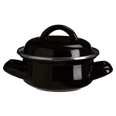 Image of Premier Housewares 0104592 Mini Casserole Dish with Lid, Wide Handles, Enamel