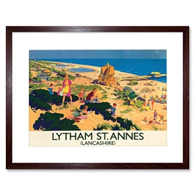 Image of Wee Blue Coo England Lancashire Lytham St Annes British Rail Picture Framed Wall Art Print