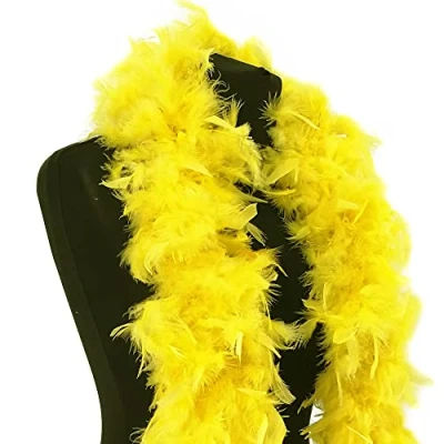 Image of Luxury Yellow Feather Boa 80g 180cm