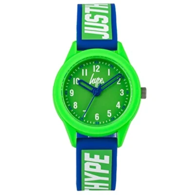 Image of HYPE KIDS GREEN &amp; NAVY DRIP SILICONE STRAP WITH DIAL