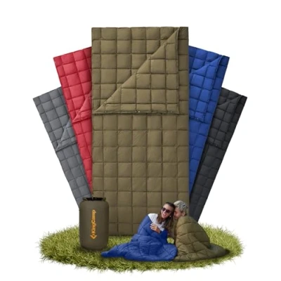 Image of KingCamp Ultralight Camping Blanket Multifunctional Travel Outdoor with Snap Button Emergency for Hiking Home Picnic Travel213*203cm Olive
