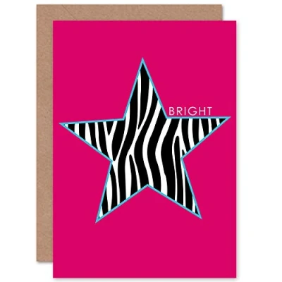 Image of Wee Blue Coo Pink Zebra Bright Greetings Card