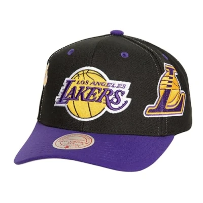 Image of Mitchell &amp; Ness NBA LOS Angeles Lakers Overbite PRO Snapback Club wear, Men&#039;s, Size: One Size, Black