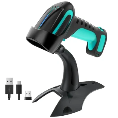 Image of Tera Pro 2D Bluetooth Barcode Scanner Wireless QR Code Reader, 2500 mAh Built in Batteries Extreme Drop Resistance Heavy Duty, 8100 BU