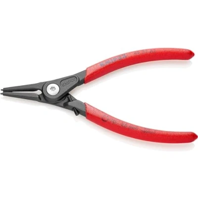 Image of Knipex Precision Circlip Pliers for external circlips on shafts with overstretching limiter grey atramentized, non slip plastic coating 140 mm 49 31 A1