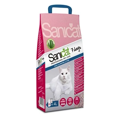 Image of SANICAT ALOE VERA 7 DAY LITTER 4L NON CLUMPING CAT ODOUR CONTROL (5X)