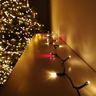 Image of 1000 LED 80m Premier SupaBrights Indoor Outdoor Christmas Multi Function Mains Operated String Lights with Timer in Red &amp; Gold