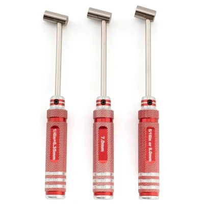 Image of Musiclily Pro Hardened Steel 3Pcs 6.35mm 7mm 8mm Hex Socket Box Wrench Nut Driver for Guitar Bass Truss Rod Adjustment